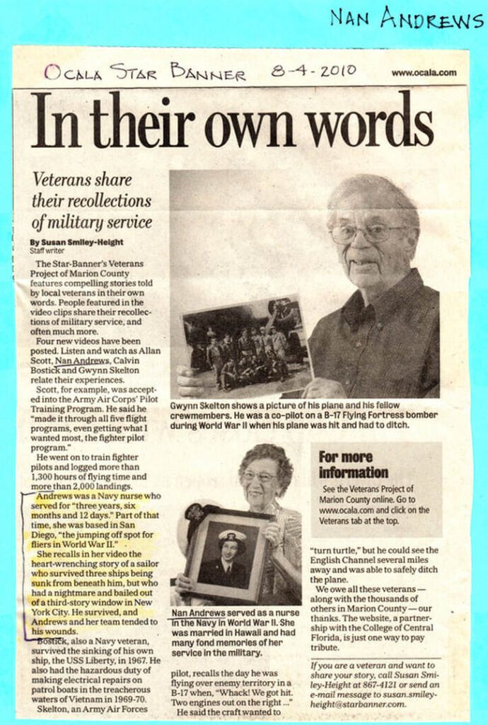 Remembering Nan Evelyne (Rogers) Andrews, a beloved early member (#85) of the Fort King Presbyterian Church in Ocala, FL on today her birthday, February 24.