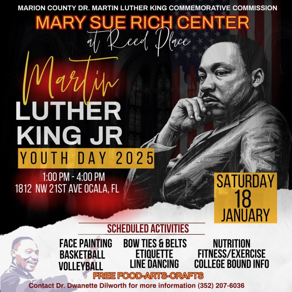 Come Create with Ft. King Presbyterian Art 4 All for MLK Youth Day 2025! Sat 1/18/25 from 1-4 at Mary Sue Rich Community Center at Reed Place